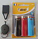 Bic lighters  pk 3 with large hd lighter leash  fast shipping