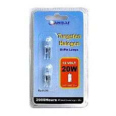 12V 20W Halogen Bi Pin Globe Lamp pk of two x4 = 8 lamps  by Sansai great value.