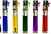 slimline gas refillable normal flame see through lighters  assorted colours