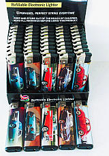 large gas refillable electronic lighters Adjustable flame iconic cars  50