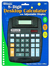 Large Black Desktop Calculator Tilting 8 Digit Display Office Home Business