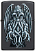 Zippo Black Matte Winged Monster design