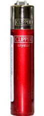 Clipper super lighter gas refillable collectable, crystal Micro red