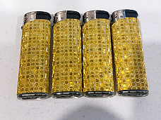 electronic gas refillable gold metallic lighter new style x4 LIGHTERS