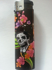 Zico LIGHTER ELECTRONIC GAS REFILLABLE  skull in helmet QUALITY free postage ++