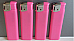 4x large  Electronic Lighters gas refillable adjustable flame solid colour pink