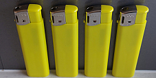4xlarge  Electronic Lighters gas refillable adjustable flame solid colour Yellow