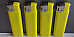 4xlarge  Electronic Lighters gas refillable adjustable flame solid colour Yellow