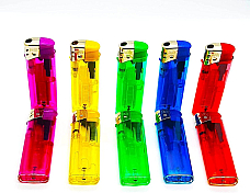 10 X large  Electronic Lighters gas refillable adjustable flame assorted colors