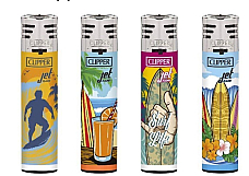clipper lighters  Jet flame SURF LIF set of 4  WINDPROOF Adjustable flame collec