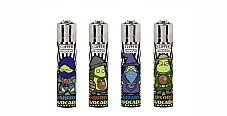 Clipper  4 x avocado man Refillable Lighters  collectable set of 4+ bonus