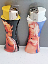 Lady  gas refillable large lighters adjustable flame x 2 fast shipping