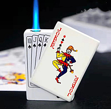 Playing Card Lighter Butane Wind proof Jet Lighter Joker & led torch