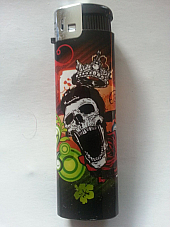 Zico LIGHTER ELECTRONIC GAS REFILLABLE  skull and crown QUALITY free postage ++