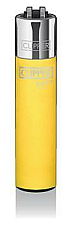 Clipper super lighter gas refillable collectable,soft touch yellow large clipper