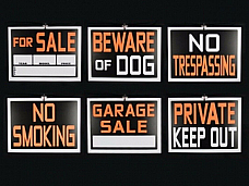signs pvc 30 cm x 23 cm assorted messages stand out colours
