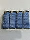 Set Of 4 Metallic  Blue Electronic Lighters Gas Refillable Collectable