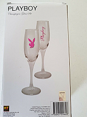 Playboy Champagne Glasses Set of 2 NICELY GIFT BOXED