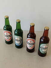 lighters set of 4 collectable Normal flame gas refillable mini beer bottles