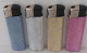 Glitter lighters large set of 4 gas refillable with adjustable flame