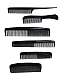 6PC HAIR STYLING SALON BLACK COMB SET assorted