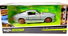 Maisto Classic Muscle 1:24 1967 FORD MUSTANG GT GREY Vintage Collection