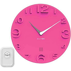 Alcyon Numberic Wall Clock   Wireless Remote Doorbell Door Bell Pink