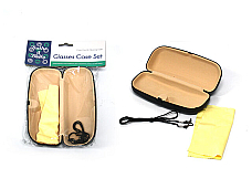 eye glasses case set, includes case cord x2 cleaning cloth
