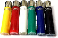 Genuine Clipper Lighter  SOLID  Color Refillable Flint   - 6 Pack bonus brio lig