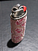 Bic pink embroided hearts case complete with lighter unique rare great gift/coll