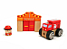 Top Bright Childrens Wooden 19pc Building Block Toy Red Fire Station & Truck