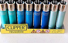 Clipper Lighters 8 Pack  Metallic Colors Refillable Collectible