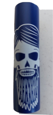 Clipper Dark blue  metal skull case with micro Clipper  lighter collectable