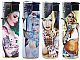 Jet flame windproof  tattoo girl  gas refillable large lighters lot of four