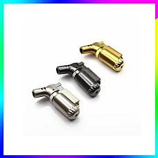 3Pcs Small Metal Blow Torch Jet Lighter metal Safety Lock Refillable gold and Si