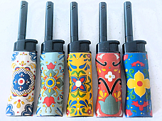utility lighters set of five jet flame wind proof refillable unique pattern