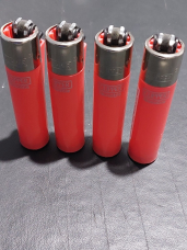 Genuine Clipper Lighter  SOLID  Pink Refillable Flint normal flame   - 4 Pack