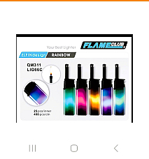 utility lighters set of five jet flame wind proof refillable Rainbow pattern