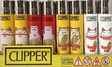 CLIPPER LIGHTERS wholesale  48 Maneki Neko  Cat   collectible comes 3 led ligh