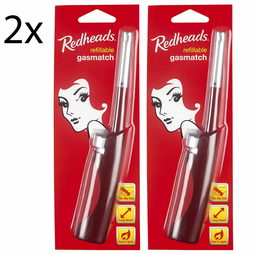 Redheads Refillable GasMatch Lighters Suitable for BBQs Wood Fires Gas Burner